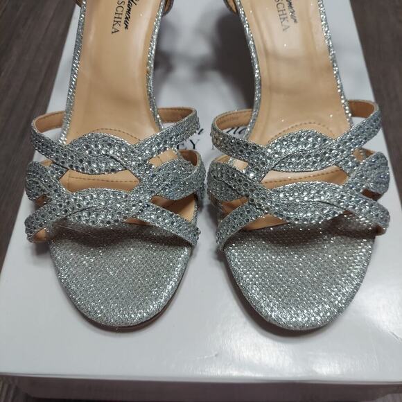 American Glamour Badgley Mischka XABRINA Sparkle Heel Sandals - Picture 6 of 9